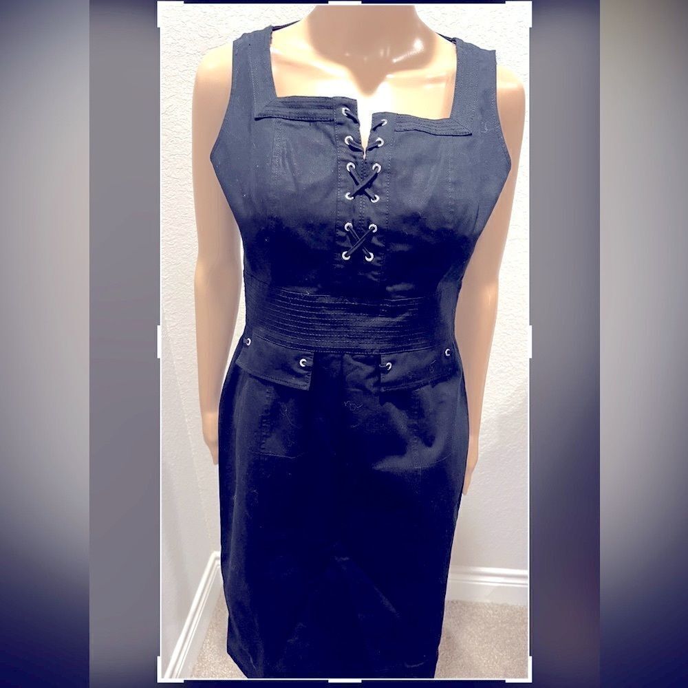 White House Black Market little black dress. 96% cotton 4% spandex.